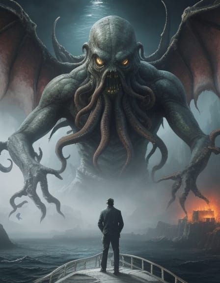 Cthulhu Sleeps in R'lyeh: A Photorealistic Film Still