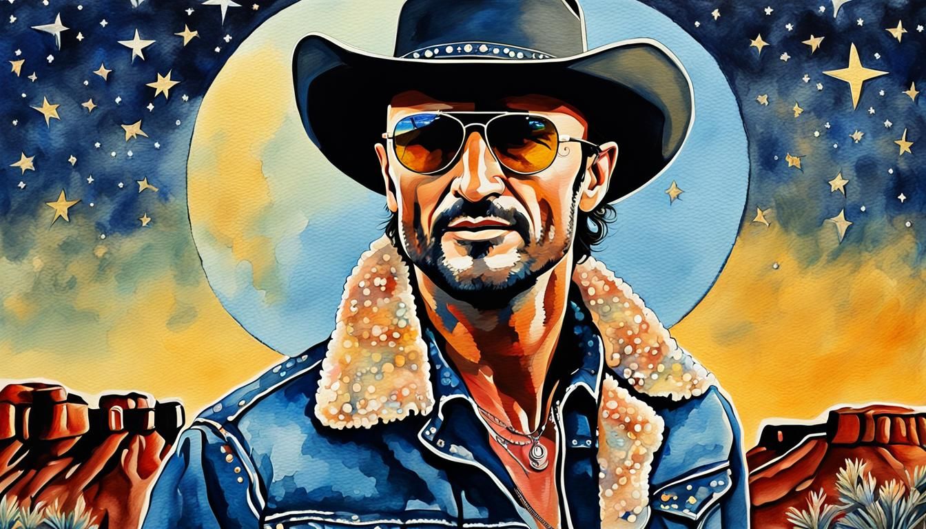 Tim McGraw with Face Tattoos in Rembrandt Style