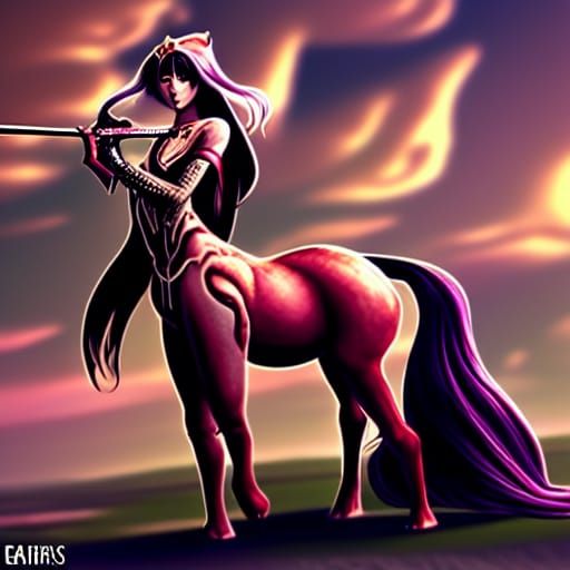 Asian Elven Female Centaur Full Body