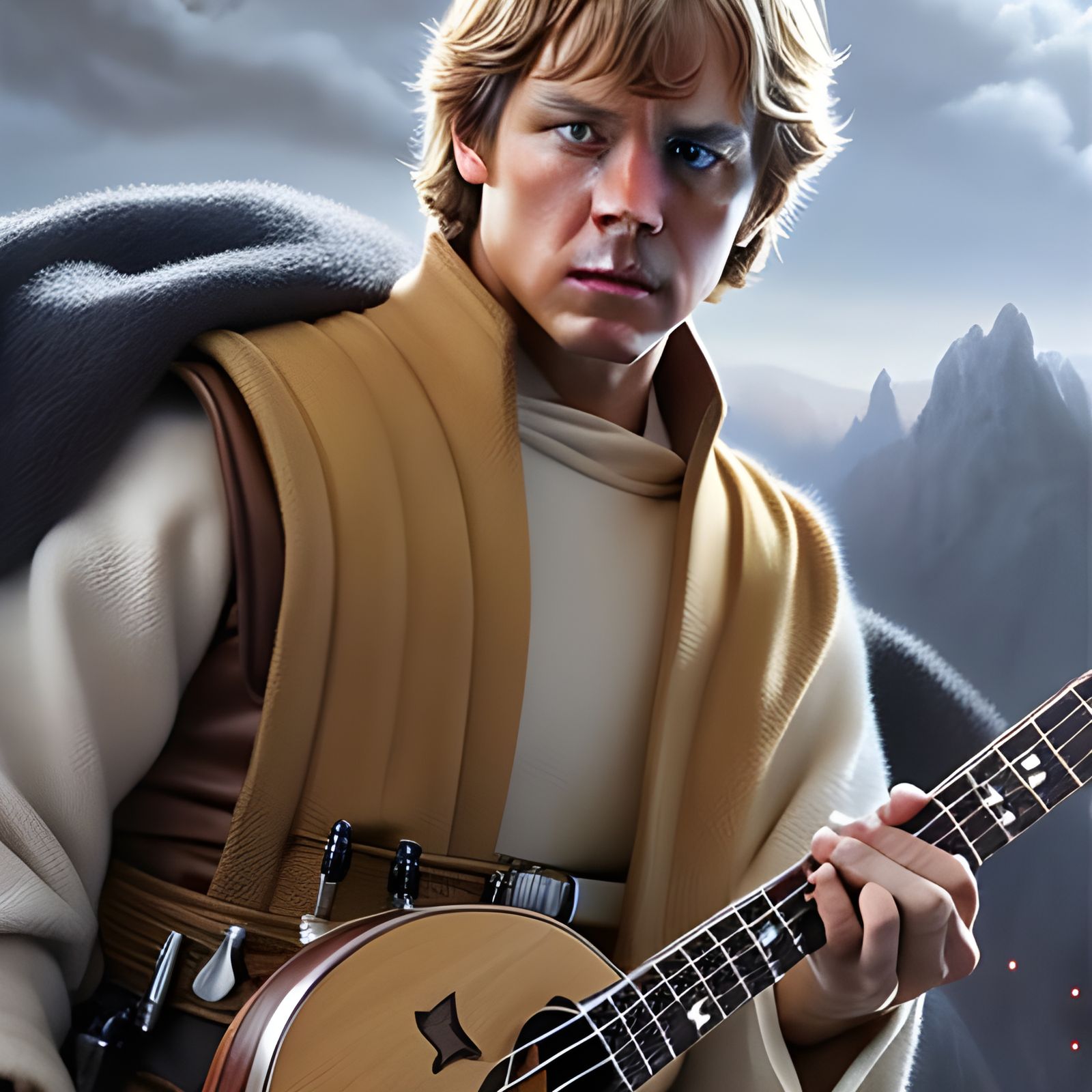 Hyperrealistic Luke Skywalker Plays Ukulele