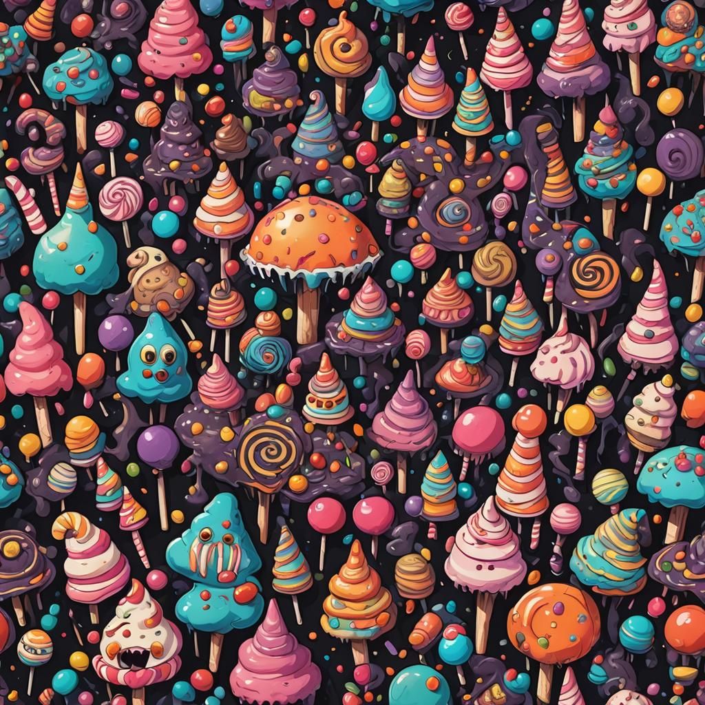 Nightmare Candyland: Dark Surreal Cel-Shaded Horror