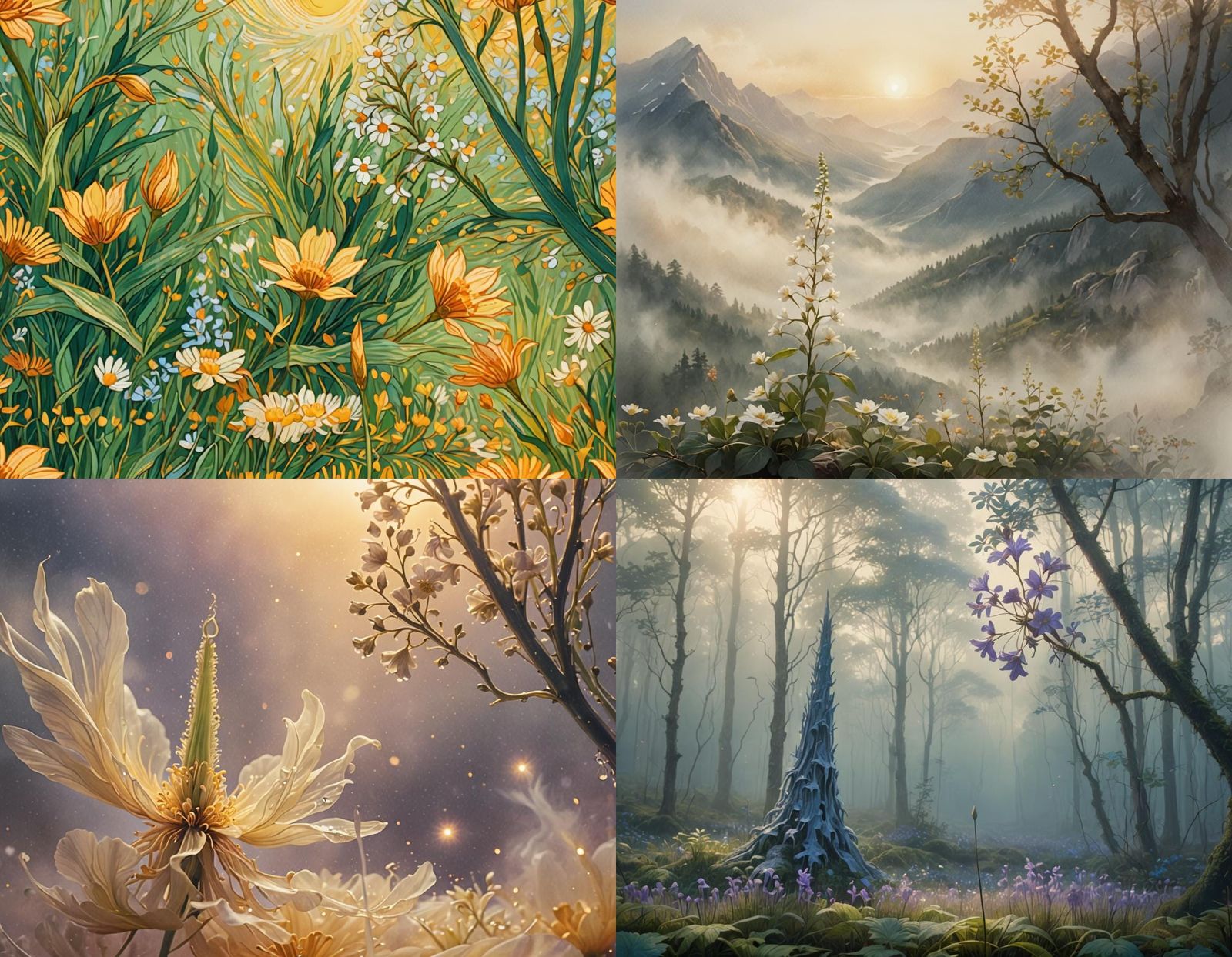 Detailed Matte Painting of a Flower