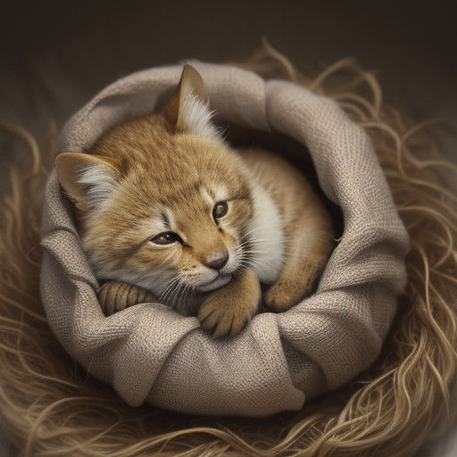 Cinematic Baby Animal in Cozy Nest