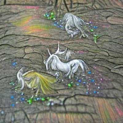 Unicorns Vanish in Chalk Art Storybook Illustration