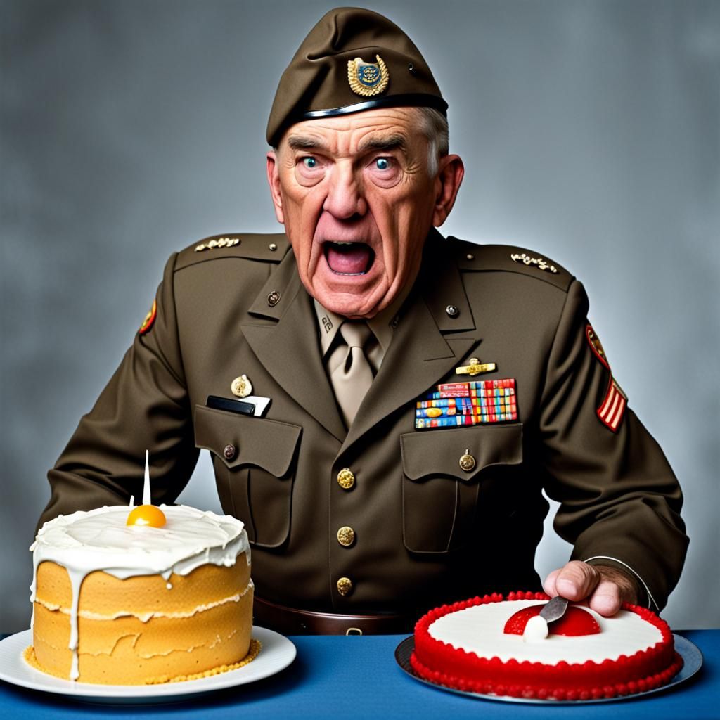 Surreal Image: R. Lee Ermey Egg and Cake