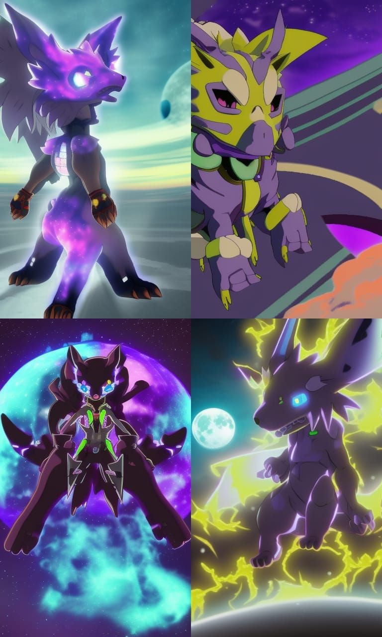 Black Garurumon in Digimon World with Moon