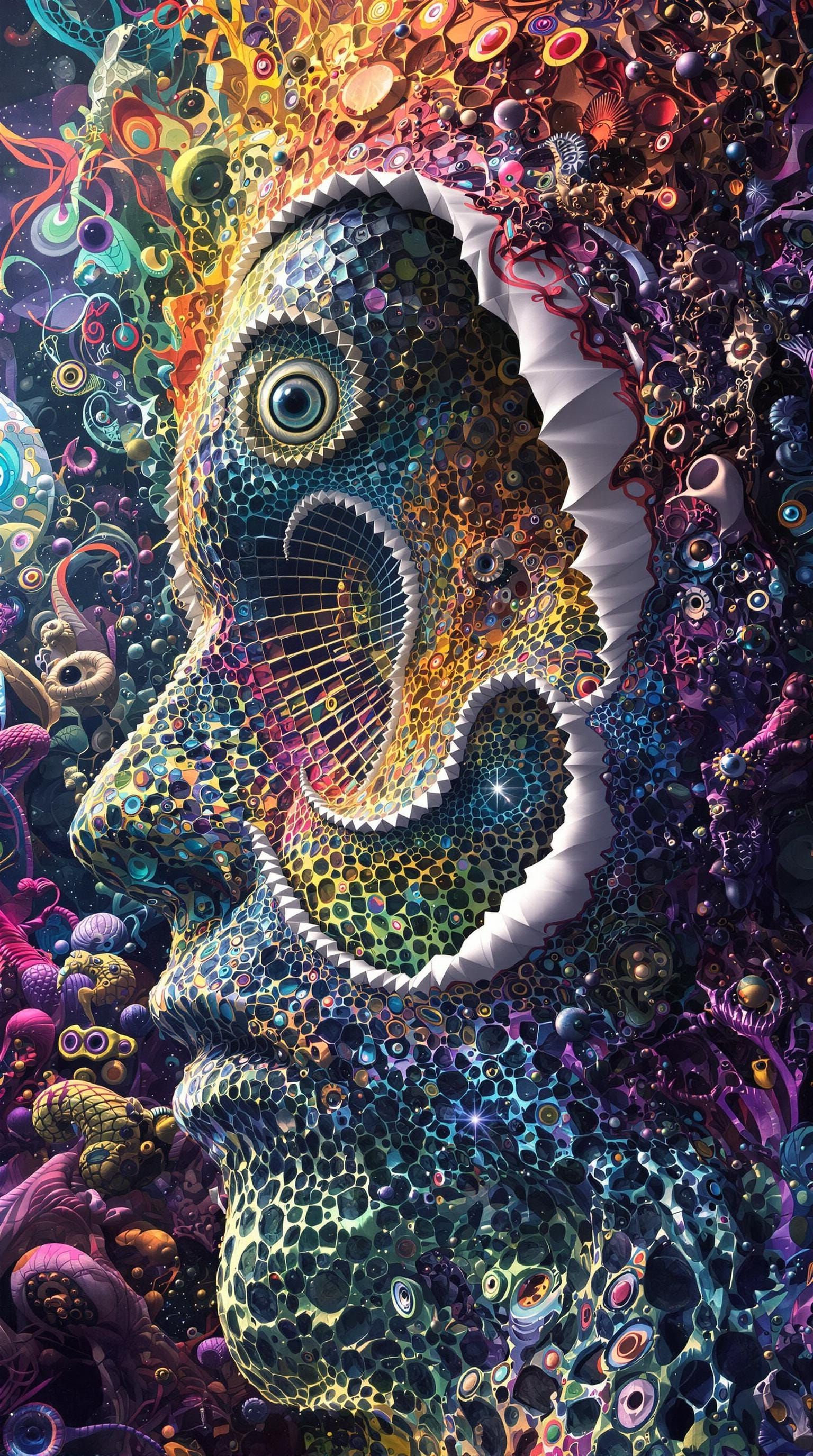 Psychedelic DMT Entity in Surreal 3D Fractal Art