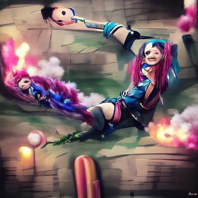 Jinx League of Legends with Boom Weapon