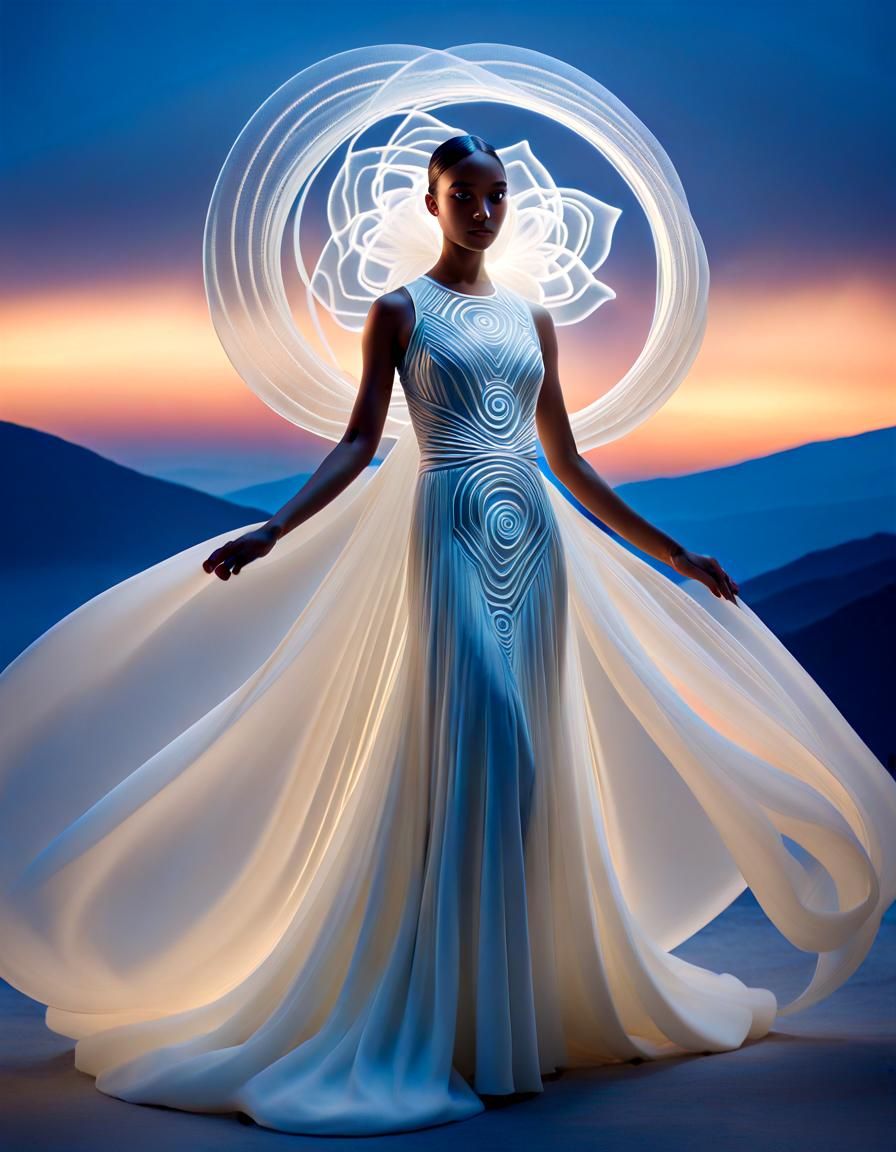 Cycladic Figures Dance with Dawn Flowers