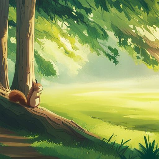 Squirrel in Anime Style Key Visual