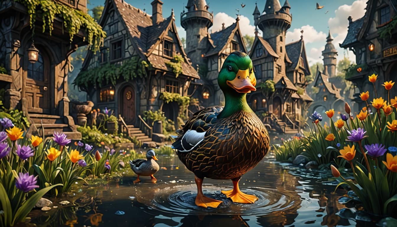 Funny Duck Concept Art in Deep Color