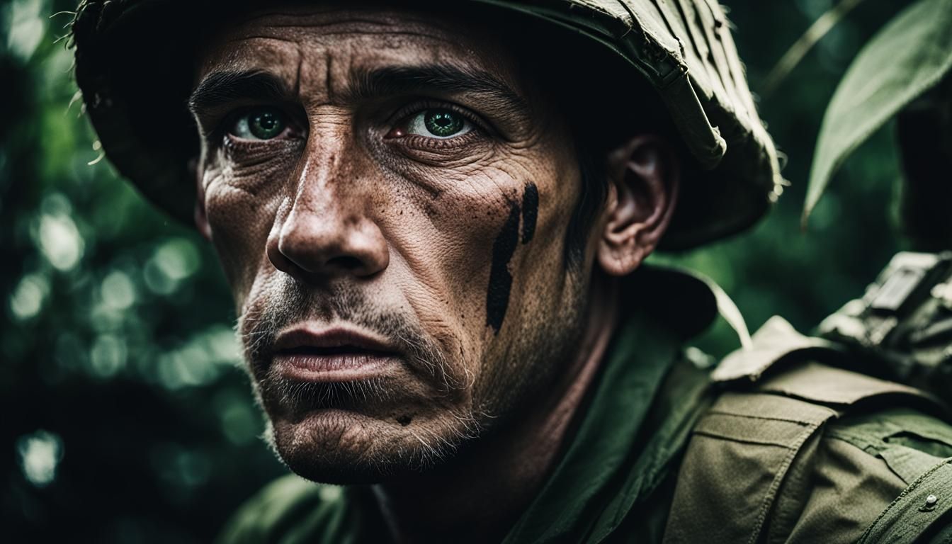 Vietnam War Soldier Portrait in Ambient Light
