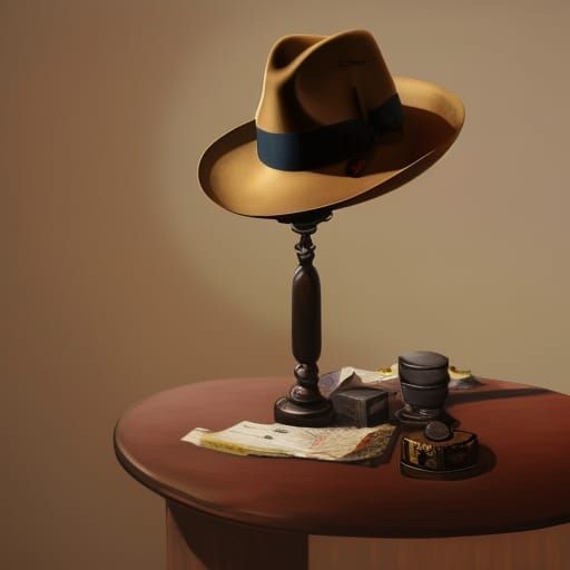 Trilby Hat Still Life as Detailed Matte Painting