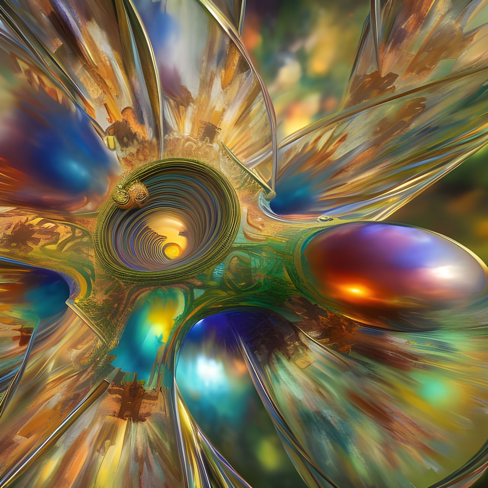 Intricate Geometric Abstract in Polychromatic Painting