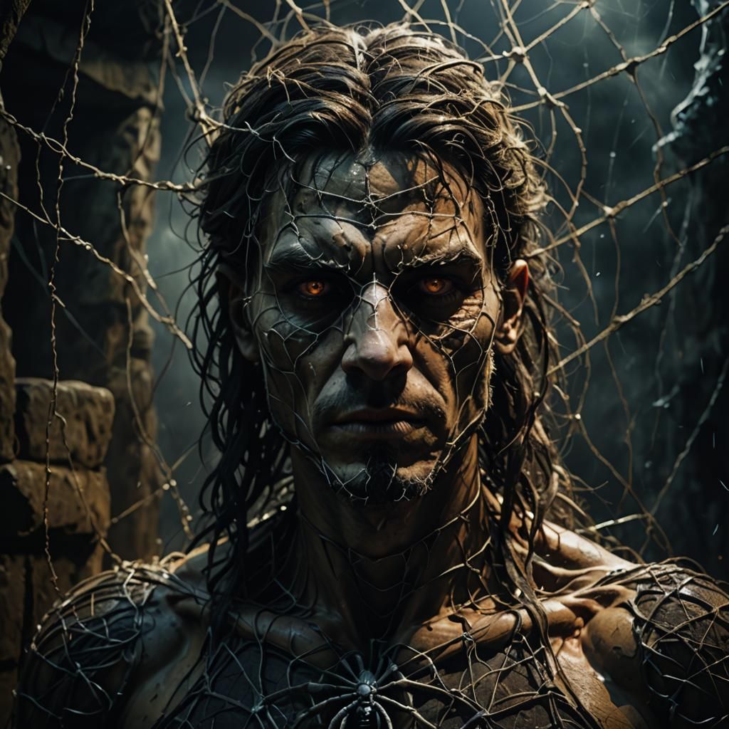 String Face Portrait in Dark Fantasy Style