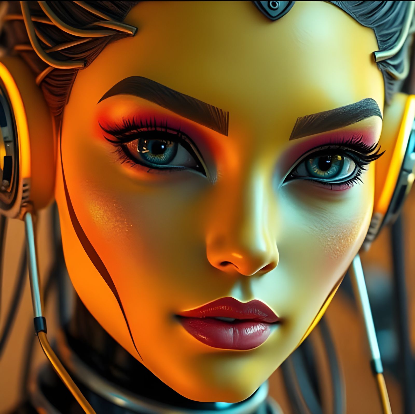 Colossus: Cyberpunk Woman with Neon Circuitry