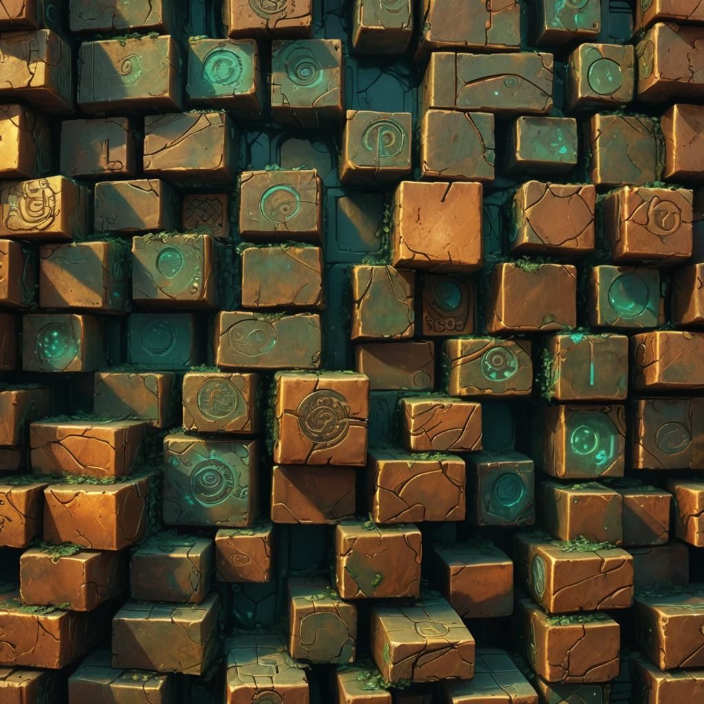 Copper City with Mystical Runes, Unreal Engine 5