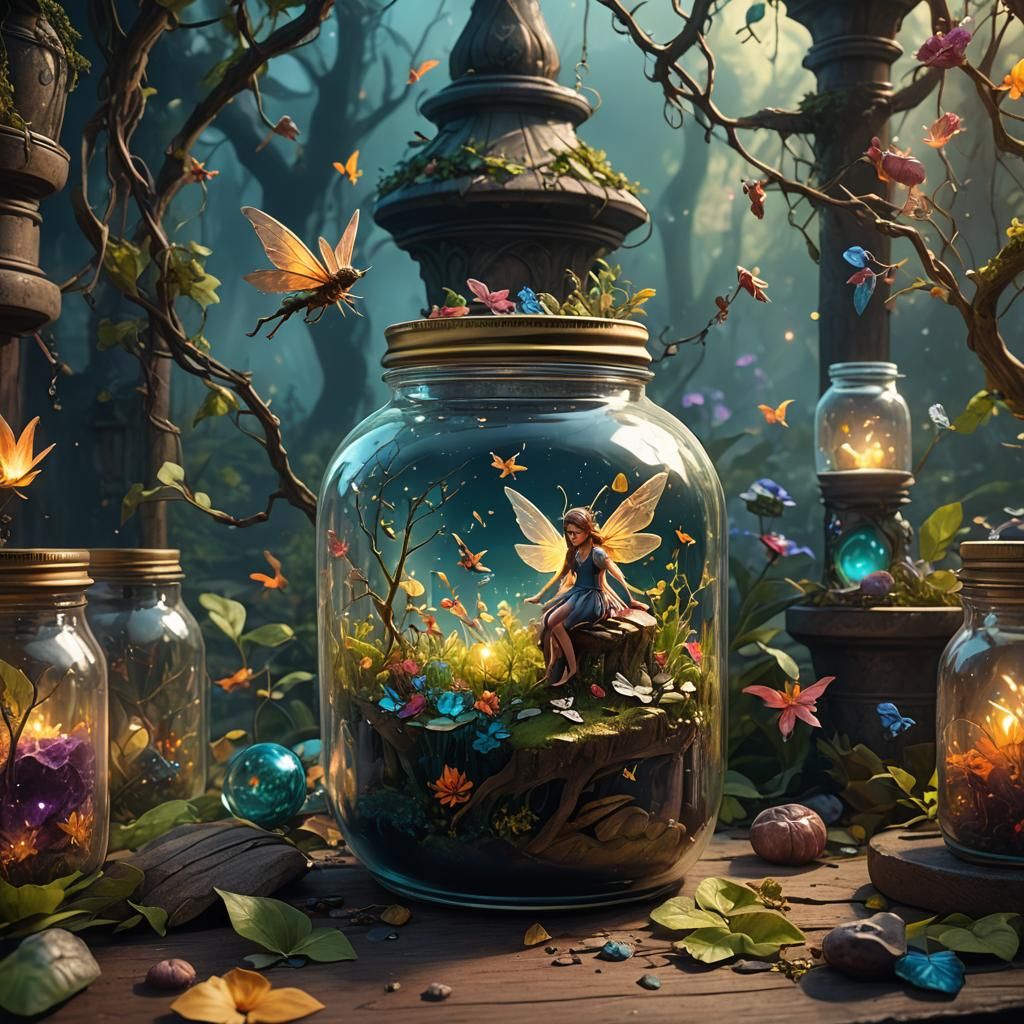 Fairy in a Jar: Detailed Matte Painting
