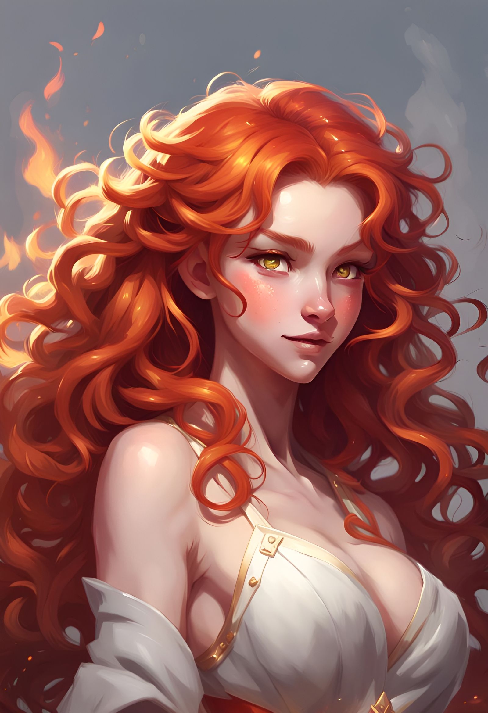 Girl with Flamming Hair