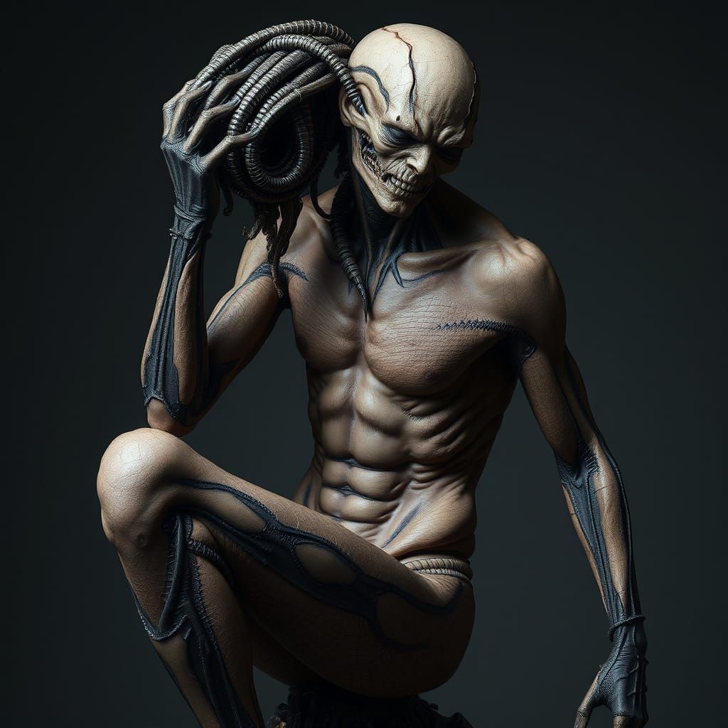 Dramatic Figure in Dark Surrealist Style