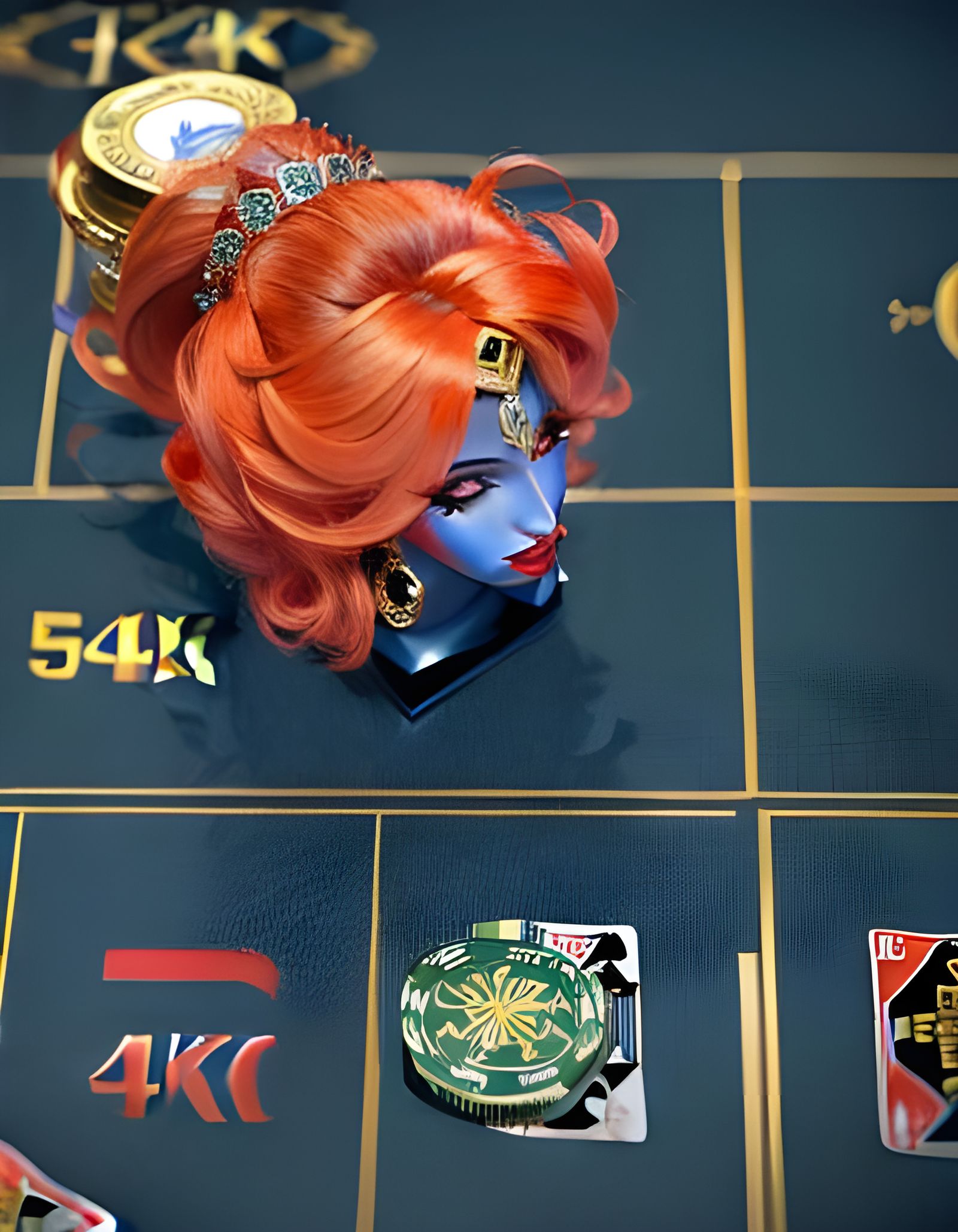 Art Deco Woman Gambler in Vibrant Colors