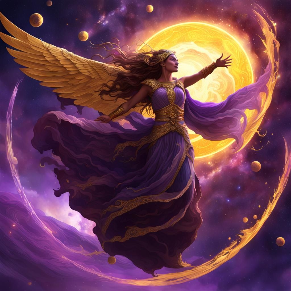 Goddess Ascending to the Sun: Dark Fantasy Artwork