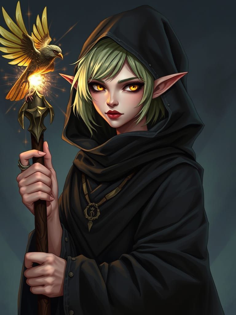 Enigmatic Shadow Sorceress of the High Elves
