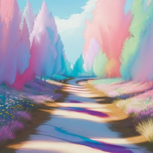 Whimsical Socks on a Winding Road in Watercolor Style