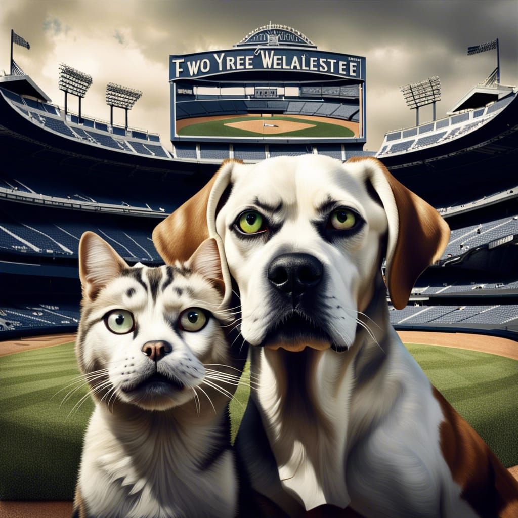 Dramatic Three-Headed Dog at Yankee Stadium