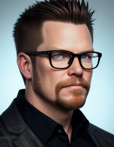 Striking Portrait of Man with Spiky Hair