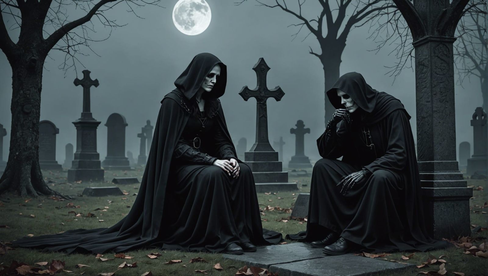 Gothic Woman's Plea to the Grim Reaper