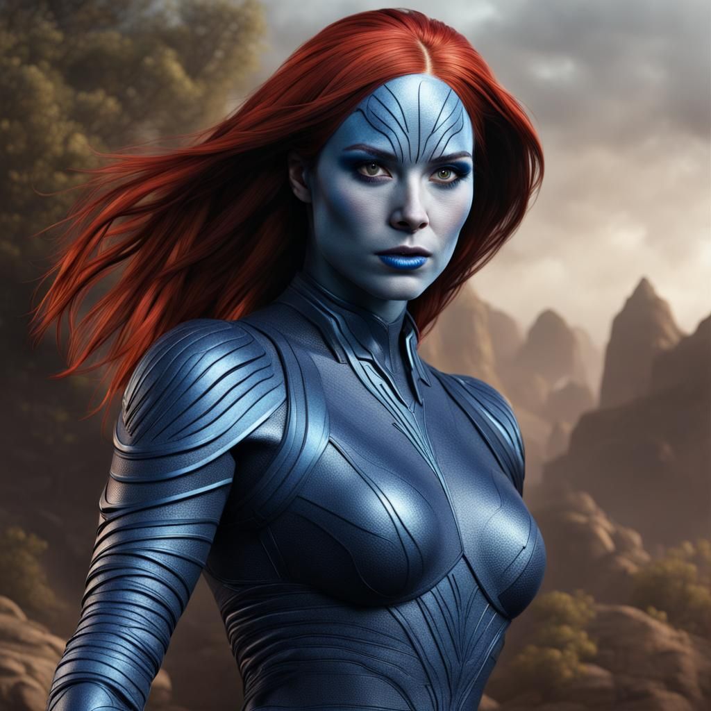 Karen Gillan as Mystique: Detailed Matte Painting