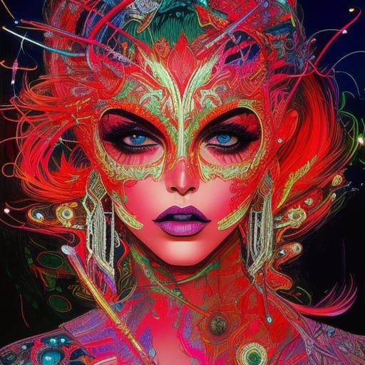 Luminescent Neon Female Portrait in Dystopian Style