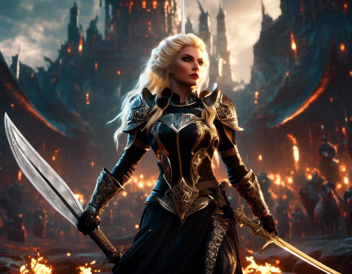 Fierce Women Warriors Battle with Swords