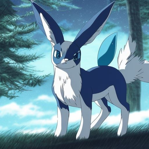 Glaceon in Ghibli Style by Makoto Shinkai