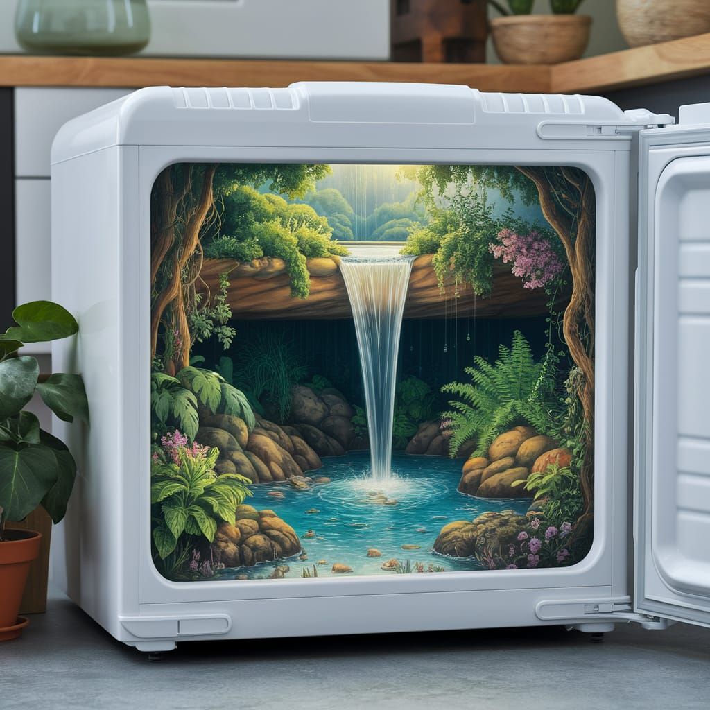 Magical Fridge Waterfall Fairy Forest