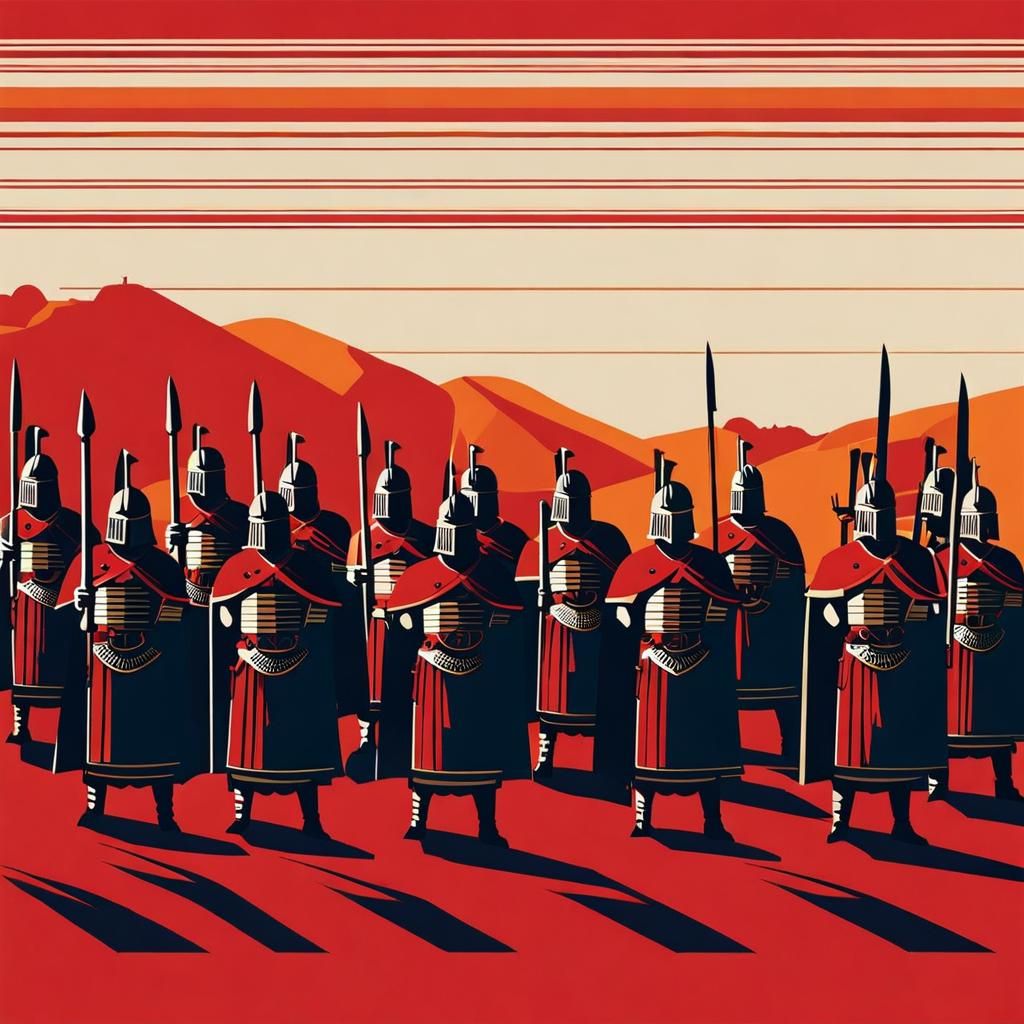 Minimalist Roman Phalanx Formation on Battlefield