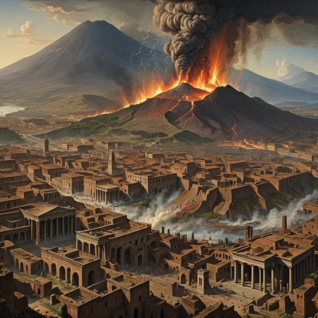 Vesuvius Eruption Destroys Pompeii: Epic Digital Matte Paint...
