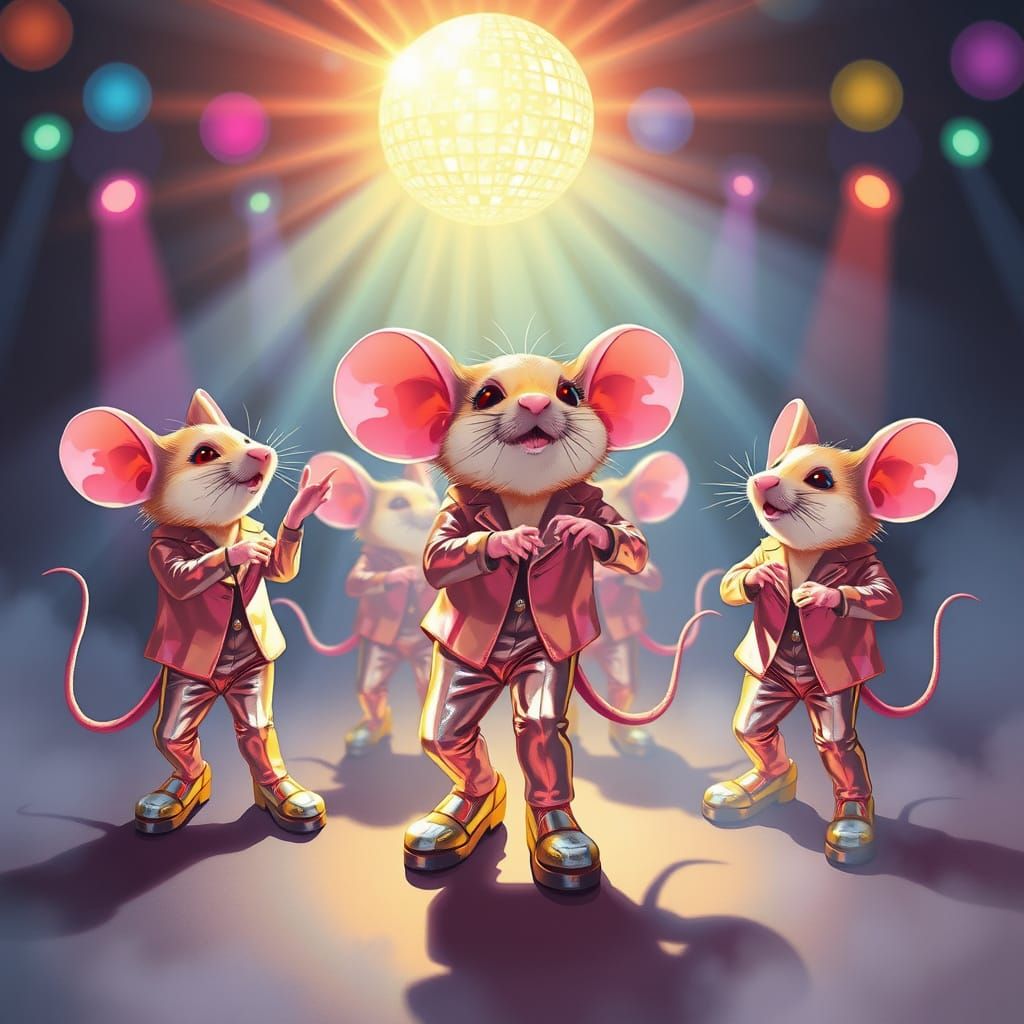 Mice Dance the Night Away in Futuristic Disco