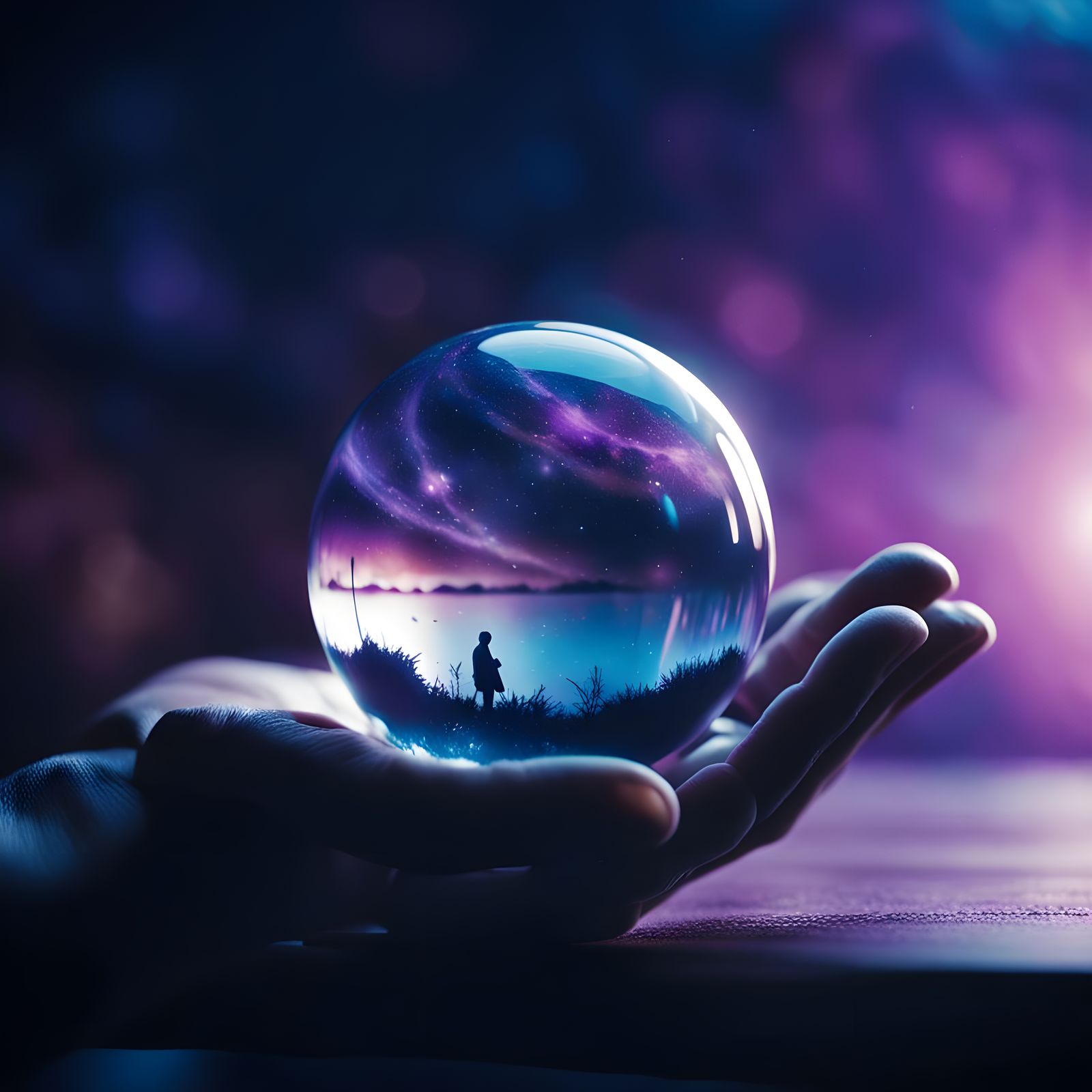 Galaxy in Hand: Hyperrealistic Cinematic Still