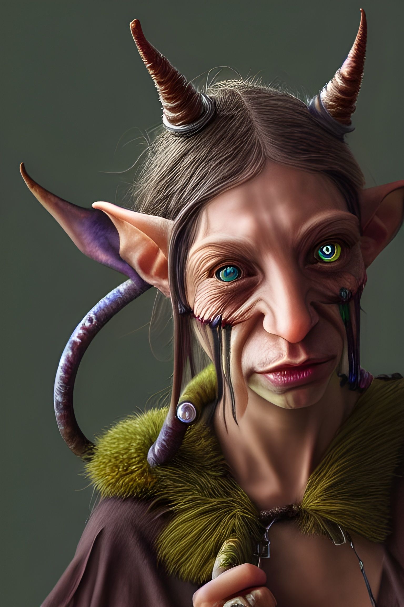 Post-Apocalyptic Elf Goblin Monk Portrait