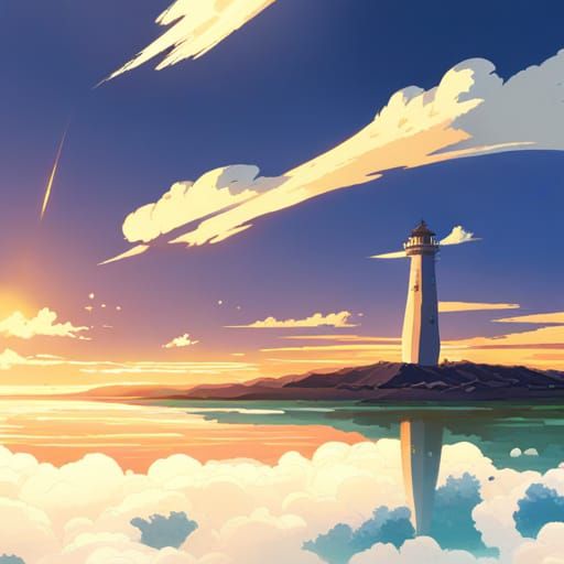 Anime Key Visual of a Bright Sky Light