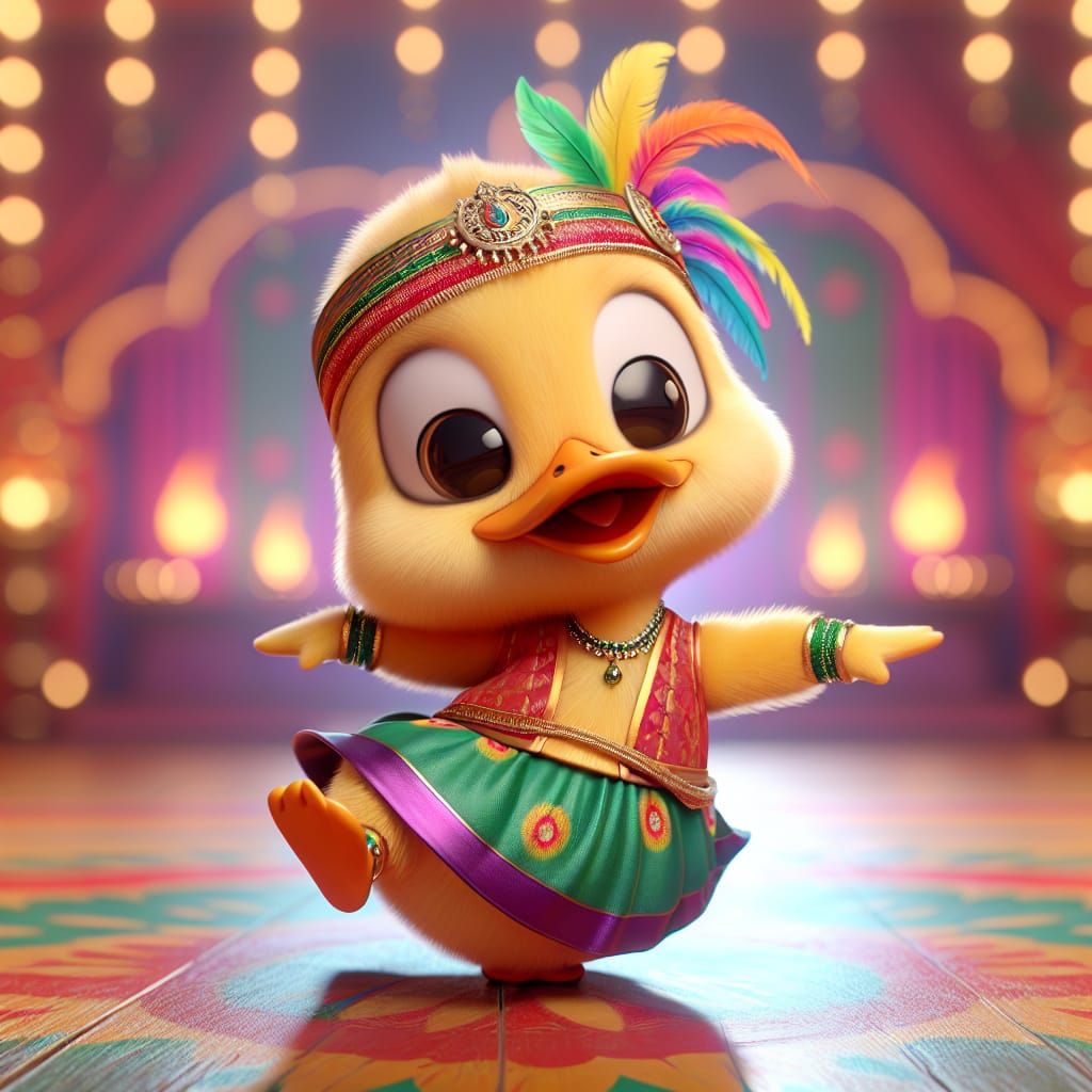 Cartoon Duckling Performs Indian Dance in CGI