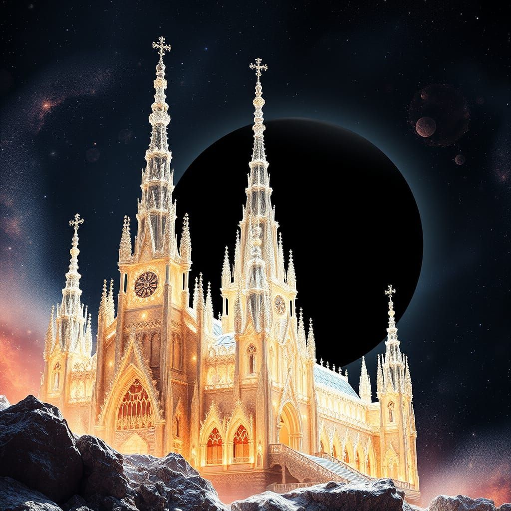 Celestial Cathedral in Dark Nebula