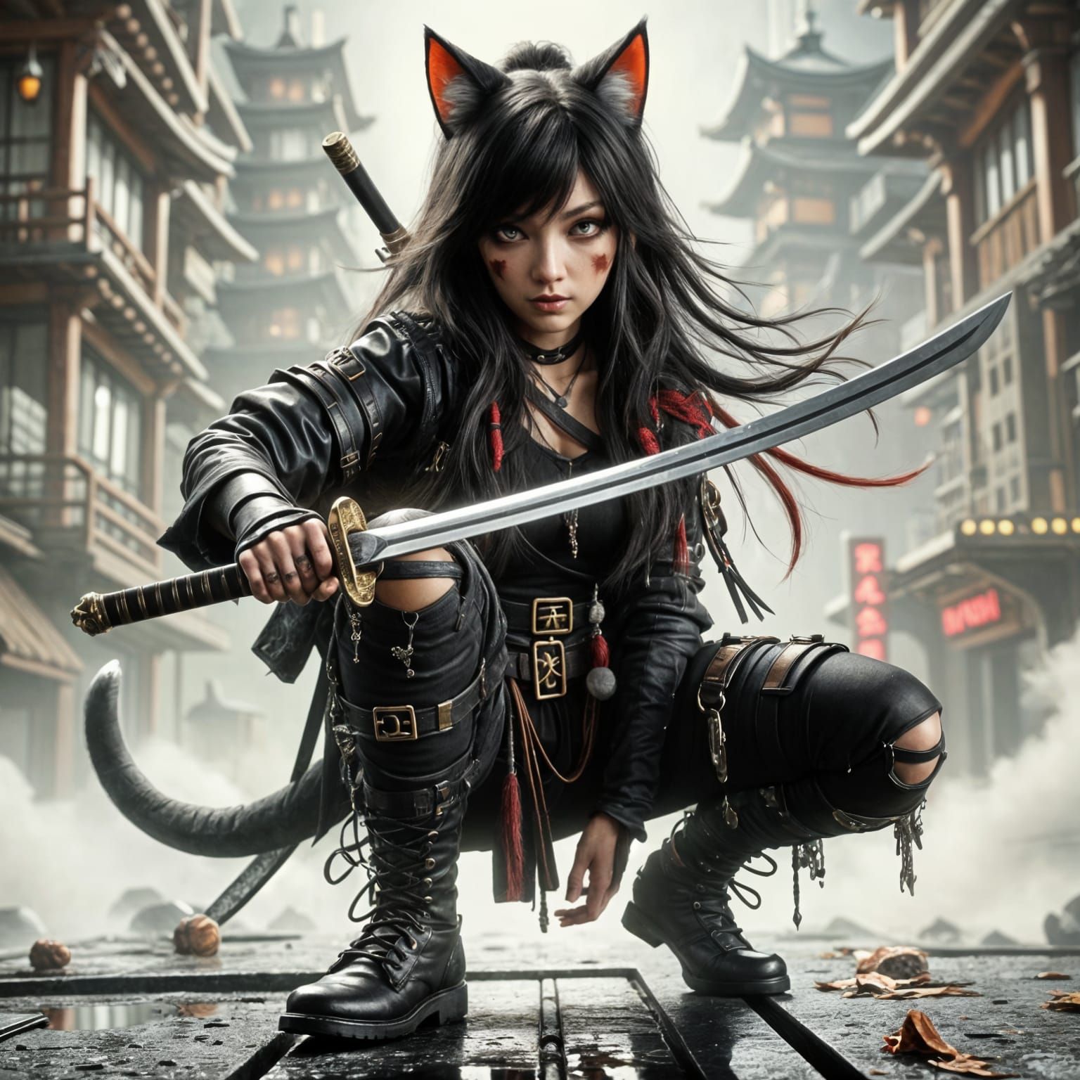 Kat-ana Shadowrunner 2055 Neo-Tokyo Sprawl