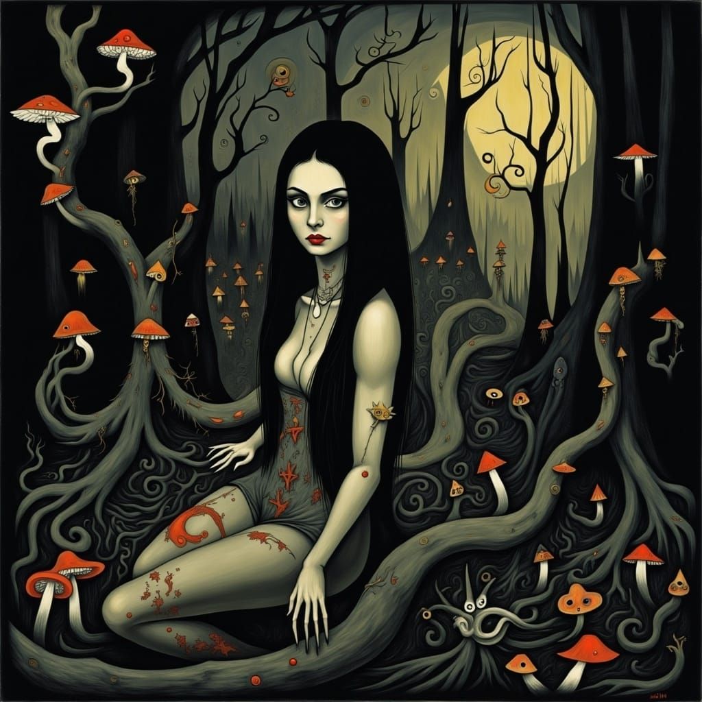 Mystical Forest Hellscape in Dreamlike Aesthetic