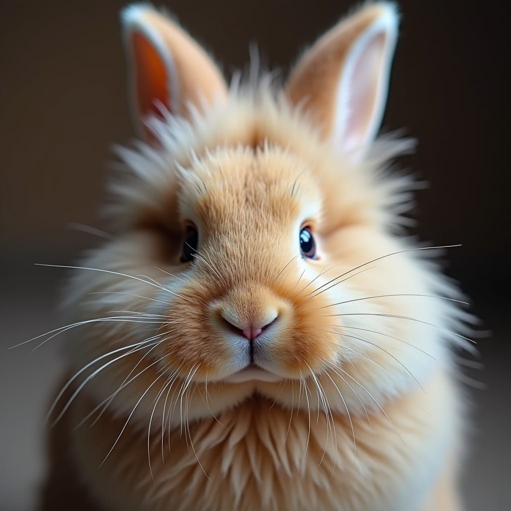 Fluffy Bunny Rabbit Portrait in Professional Style