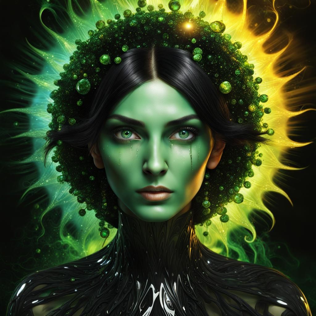 Biohazard Woman in Pop Art Style