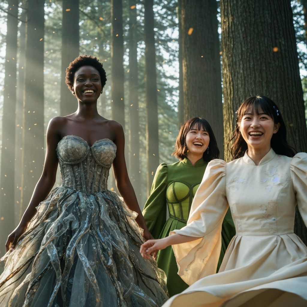 Forest Spirit Women in Ethereal Dawn Light