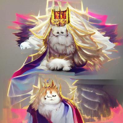 Majestic Cat God on Throne